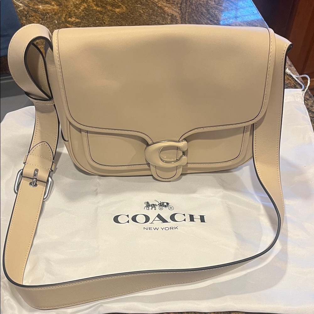 Coach Beige Leather Crossbody Bag